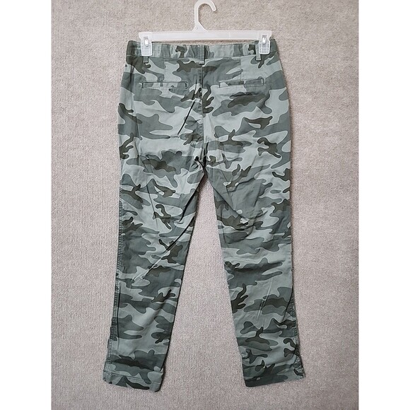 GAP Girlfriend Chino Pants Womens 6 Green Camo Stretch - Picture 4 of 9